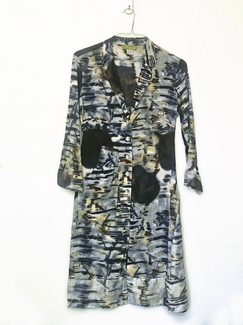 Silk Leonard Shirt Dress Size Medium